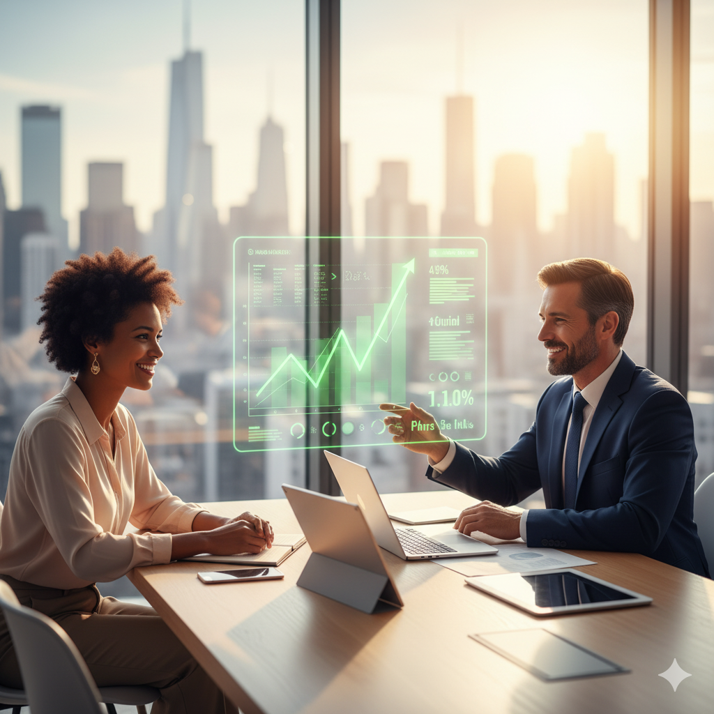 Personnes souriantes en train de signer un contrat de prêt